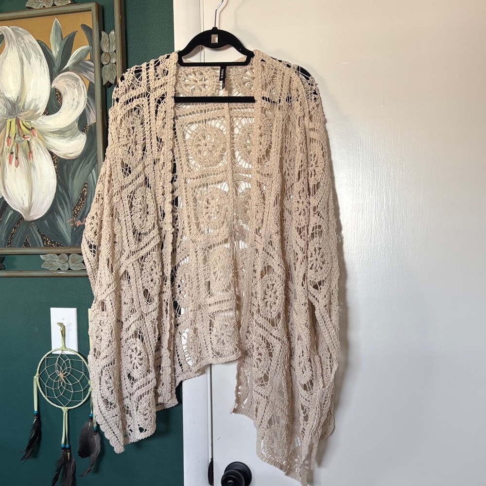 Elegant Cream Crochet Women Top